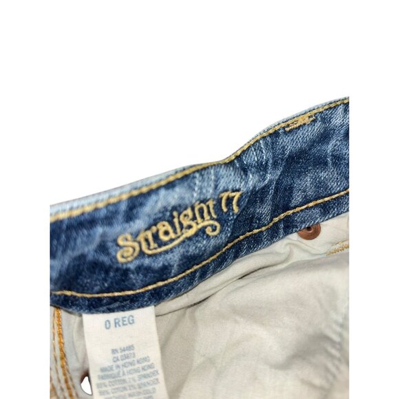 American Eagle Outfitters Straight 77 Zero Reg Low Rise Light Wash Jeans - Picture 5 of 6